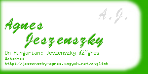 agnes jeszenszky business card